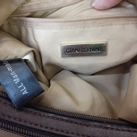 Giani Bernini Purse Crossbody Brown Pockets Adjustable Strap Man Made - Picture 7 of 10
